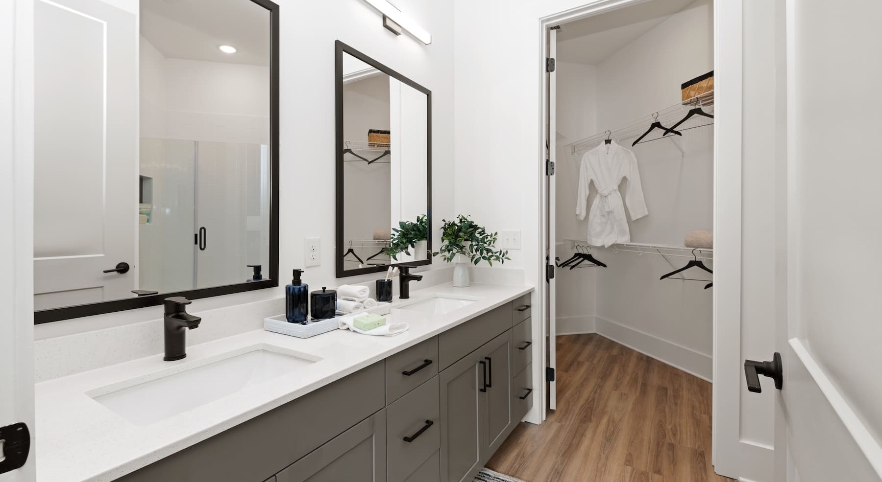 bathroom with a modern closet
